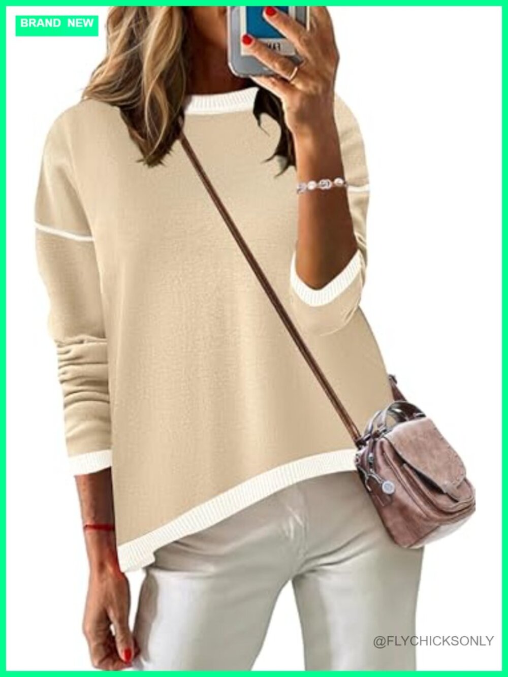 Zeagoo Womens Soft Knit Crewneck Pullover Sweater Long Sleeve Casual Loose Fit